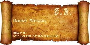 Bankó Mátyás névjegykártya