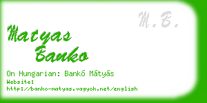 matyas banko business card