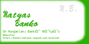 matyas banko business card